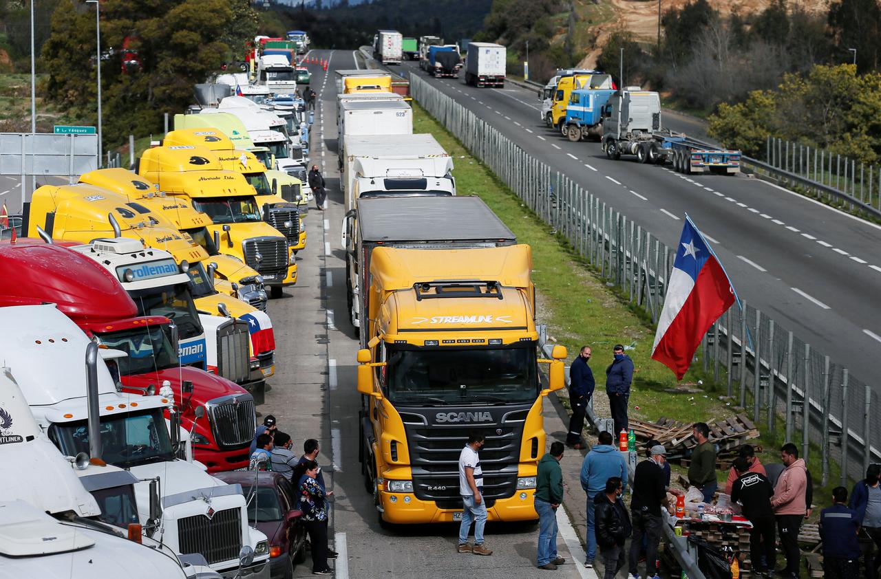 The Chilean government on Monday threatened to invoke a state security law to penalize striking truck drivers blocking arterial routes and damaging supply chains after talks between the two sides broke down.