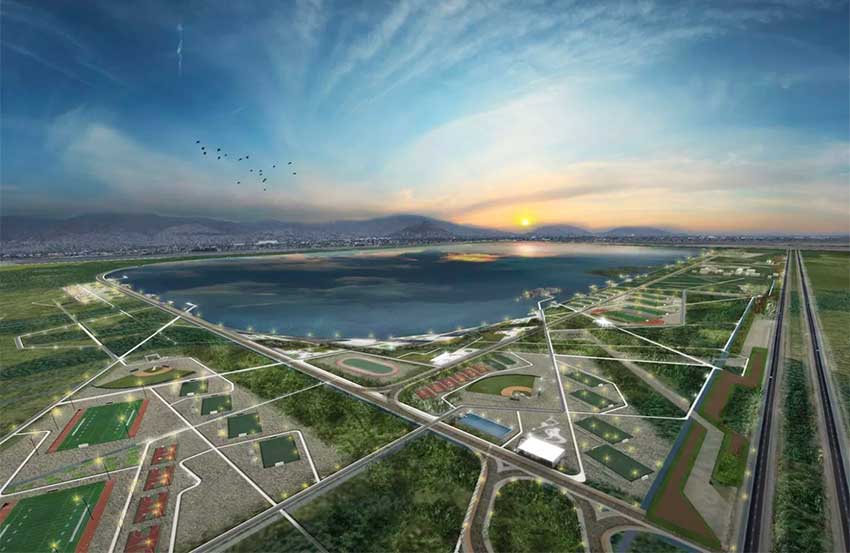 The ghostly skeletons of a partly built control tower and flight terminal are recognizably in the style of Norman Foster, the British architect commissioned by Mexico's last president to build a futuristic international airport at a cost of about US$13 (R$71) billion on 4,800 hectares just east of the capital. (Photo internet reproduction)