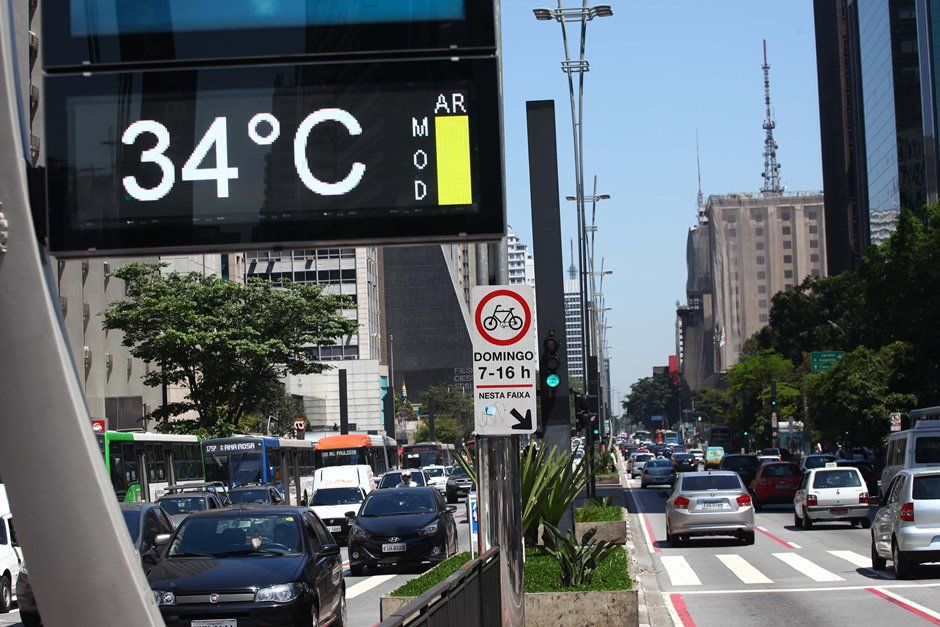 Temperatura máxima chegou a 34ºC nesta segunda