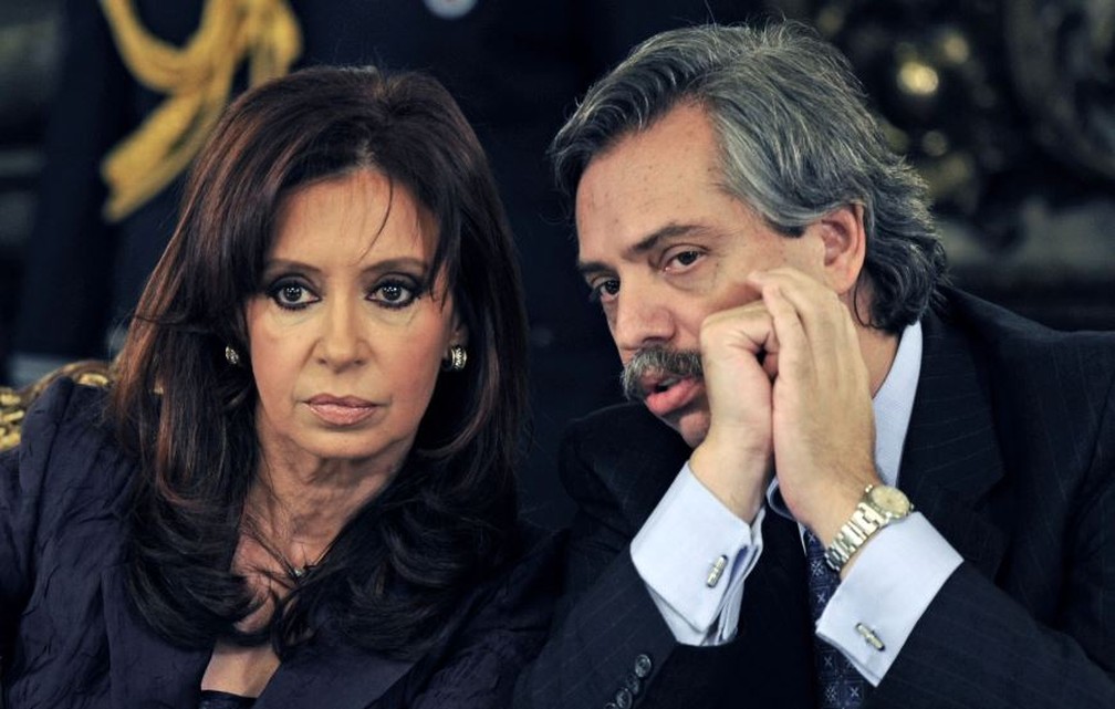 Argentine Vice President Cristina Kirchner (left) and Argentine President Alberto Fernández (right).