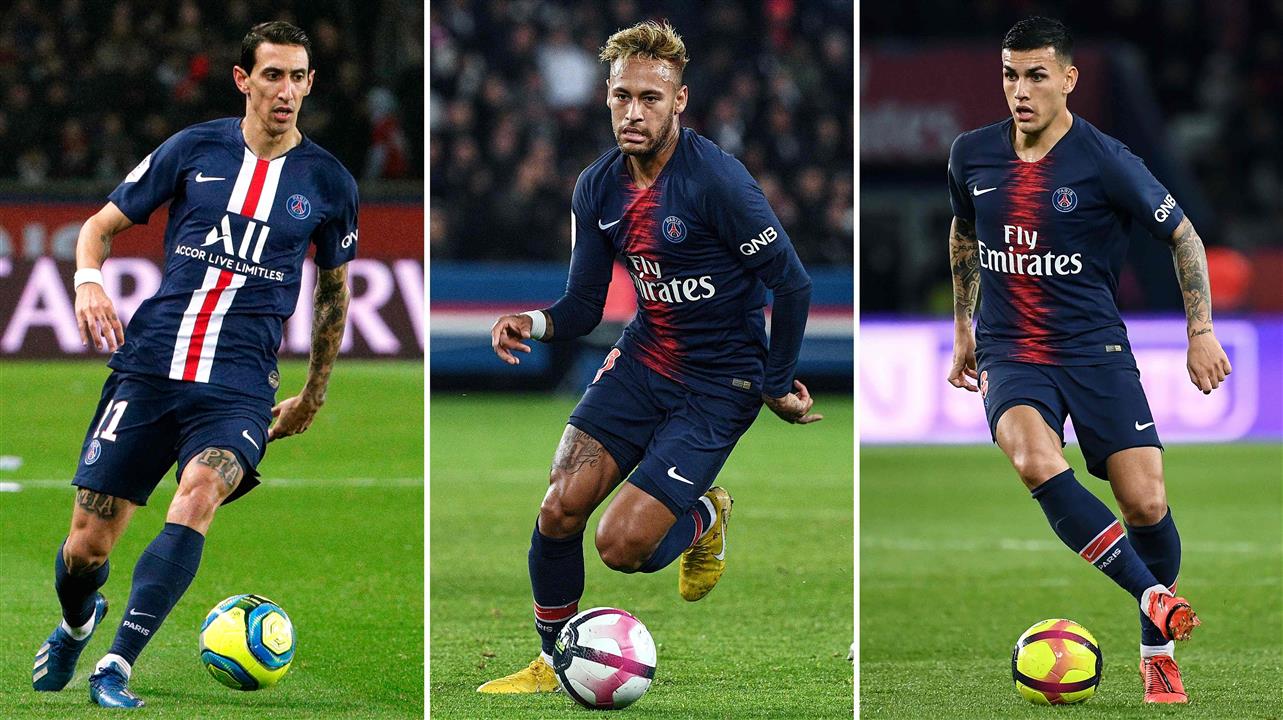 From left to right: Di María, Neymar, and Paredes.