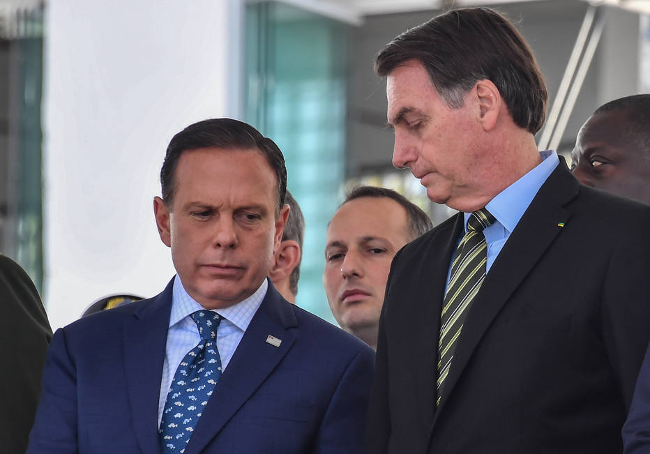 São Paulo State Governor João Doria (left) and Brazilian President Jair Bolsonaro (right).