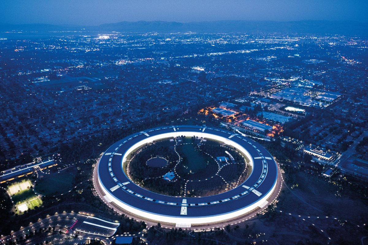 Apple's headquarters, a US$5 billion circular building inaugurated three years ago, was designed by Steve Jobs to promote casual interactions and connections between its 12,000 employees.