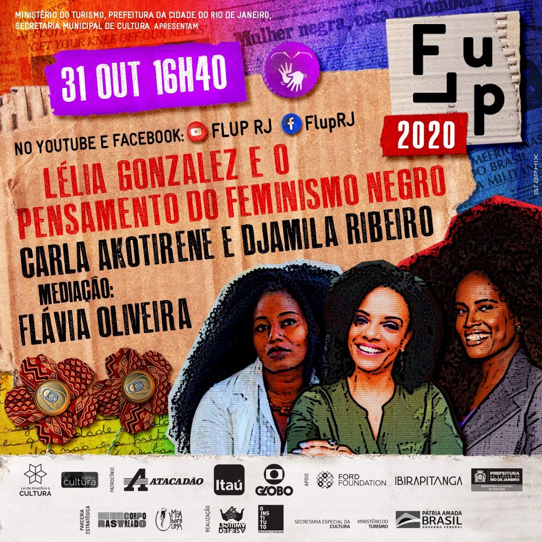 Banner for the FLUP event on Lélia Gonzalez and black feminism.