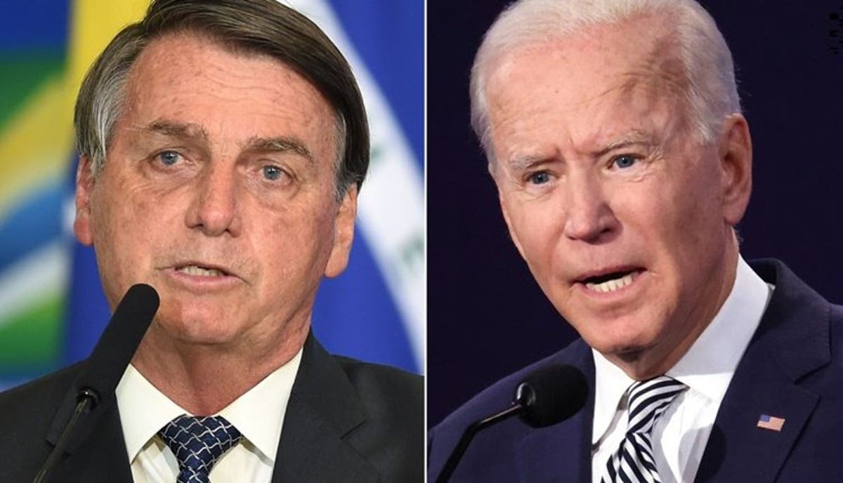 Brazilian President Jair Bolsonaro (left) and newly-elected President of the United States, Joe Biden (right).