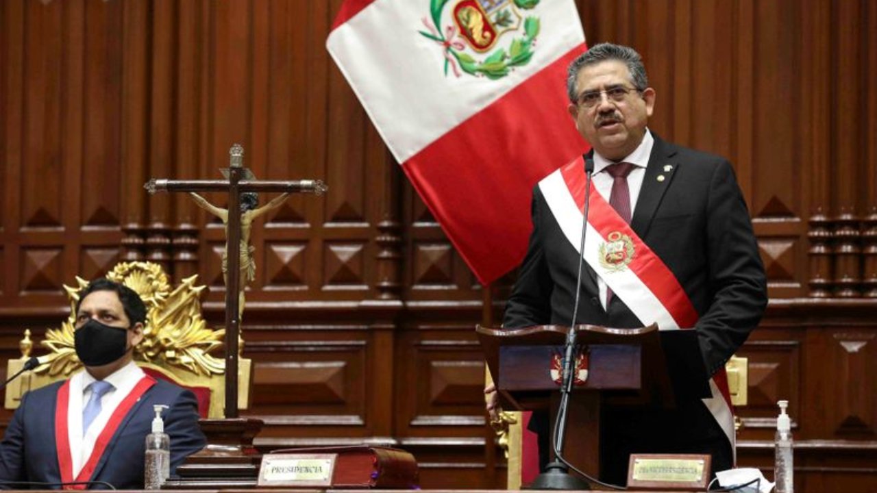 Peru's interim President Manuel Merino.
