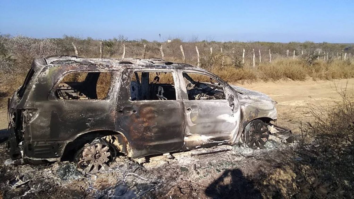 Mexico burnt car