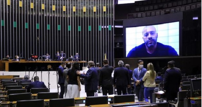 the Chamber plenary decided to uphold Daniel Silveira's (PSL-RJ) imprisonment. (Photo Internet Reproduction)