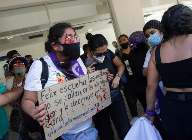 Rival protesters clash as anger flares about Mexican candidate accused of rape