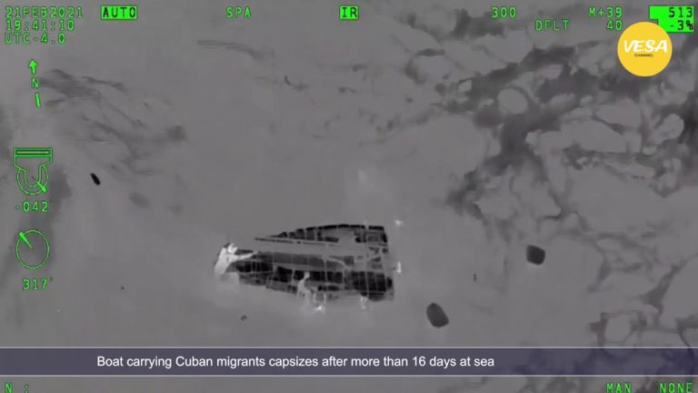 Caught on video: Makeshift boat carrying Cuban immigrants capsizes