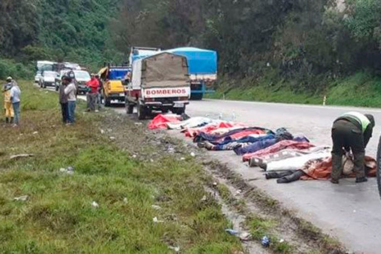 At least 20 people killed in highway accident in central Bolivia