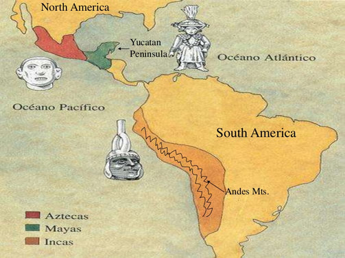 The Inca Empire penetrated deep into South America. 