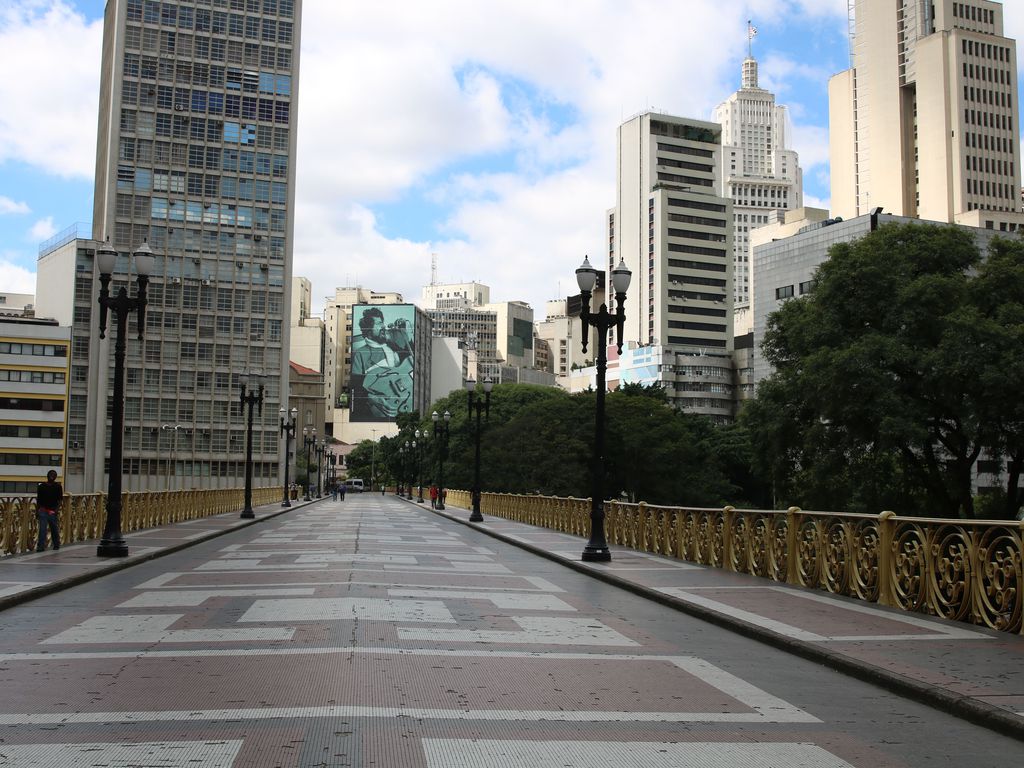 Viaduto Santa Ifigênia durante a quarentena.