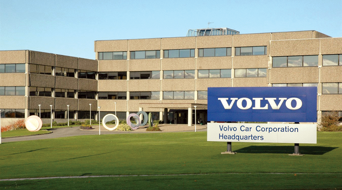 The old-fashioned headquarters of Volvo in Sweden gives no indication of how future-oriented Volvo is in the market.