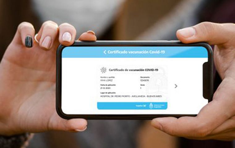 Argentine government launches application-based Covid-19 domestic passport
