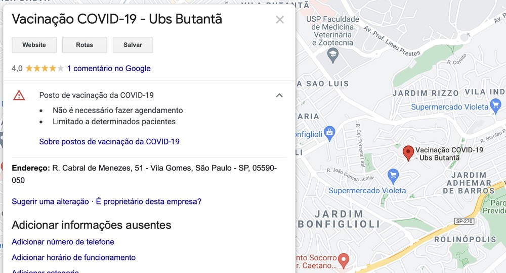  Google now shows where to find Covid vaccine in Brazil