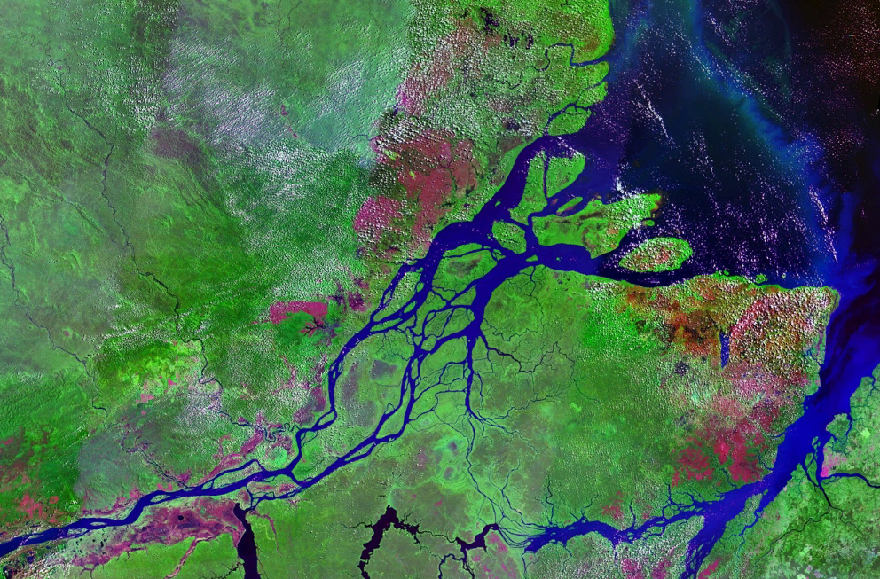 Front of the mouth of the Amazon River.