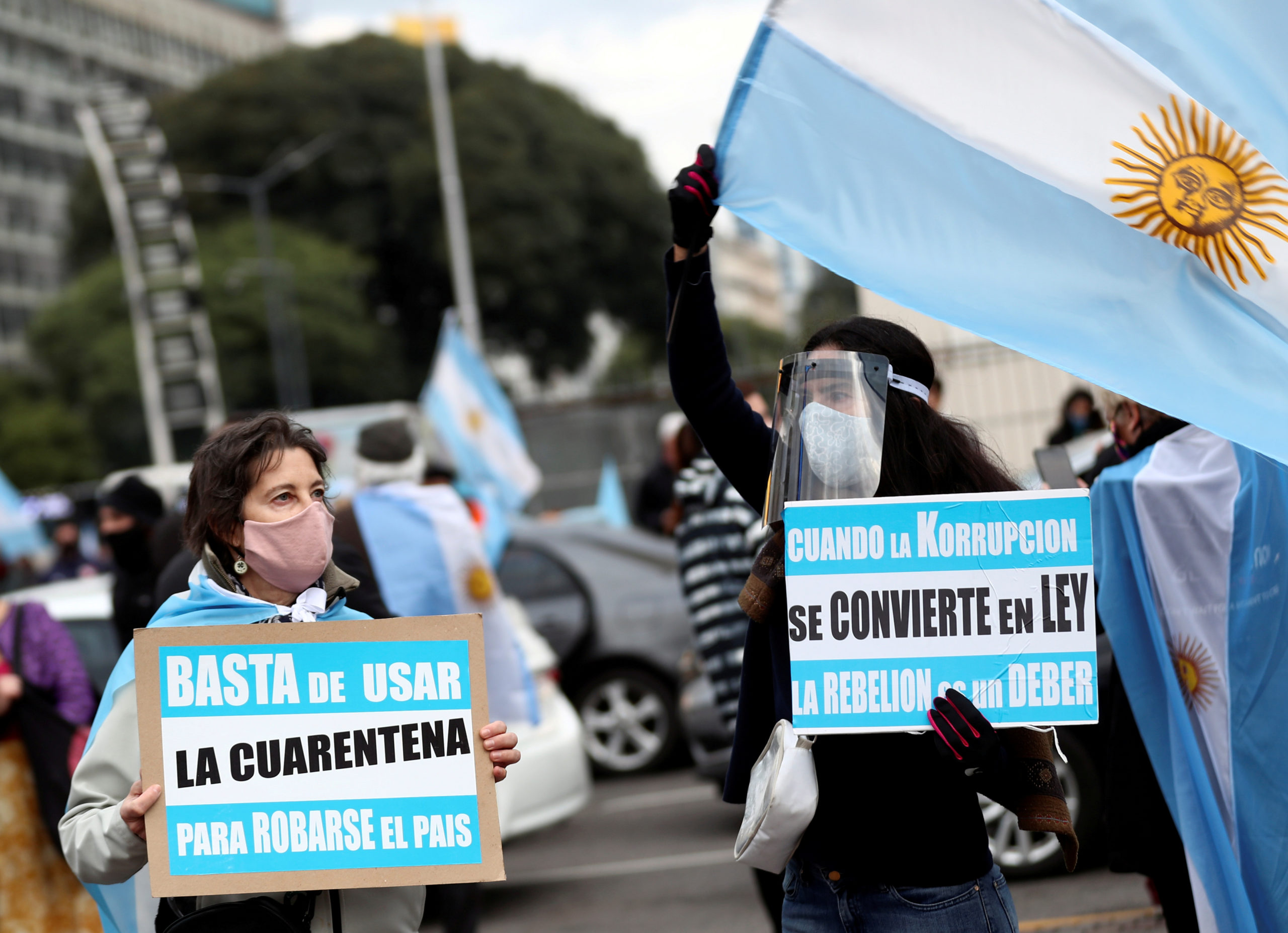 Protest in Argentina against the tightening of sanitary restrictions