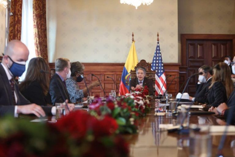 Lasso begins his term with bilateral meeting with US and Venezuelan opposition leader