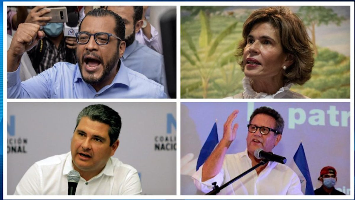The four opposition presidential candidates to be muzzled by the ruling Ortega regime.