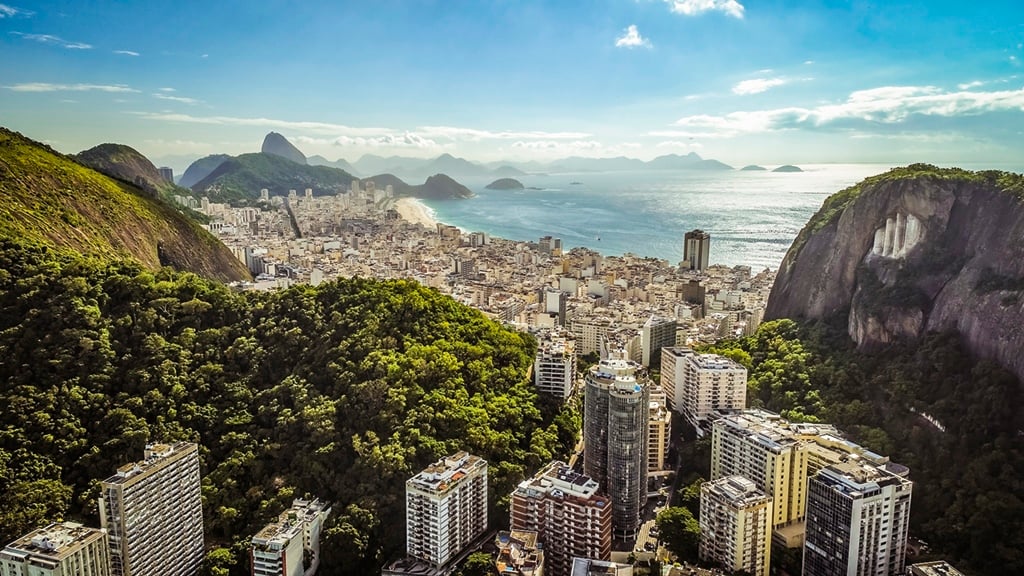 Living in Rio de Janeiro — Sugarloaf mountain and Guanabara Bay seen over the city