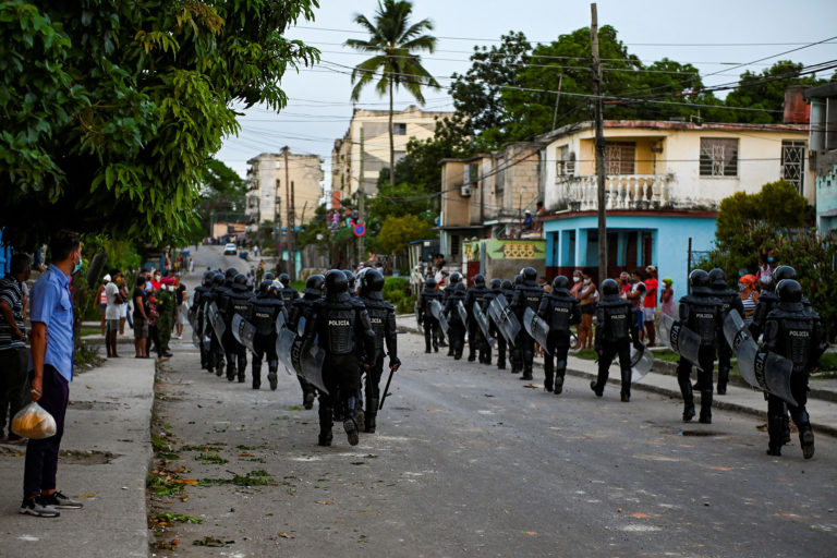 One week after protests in Cuba, streets belong to the police