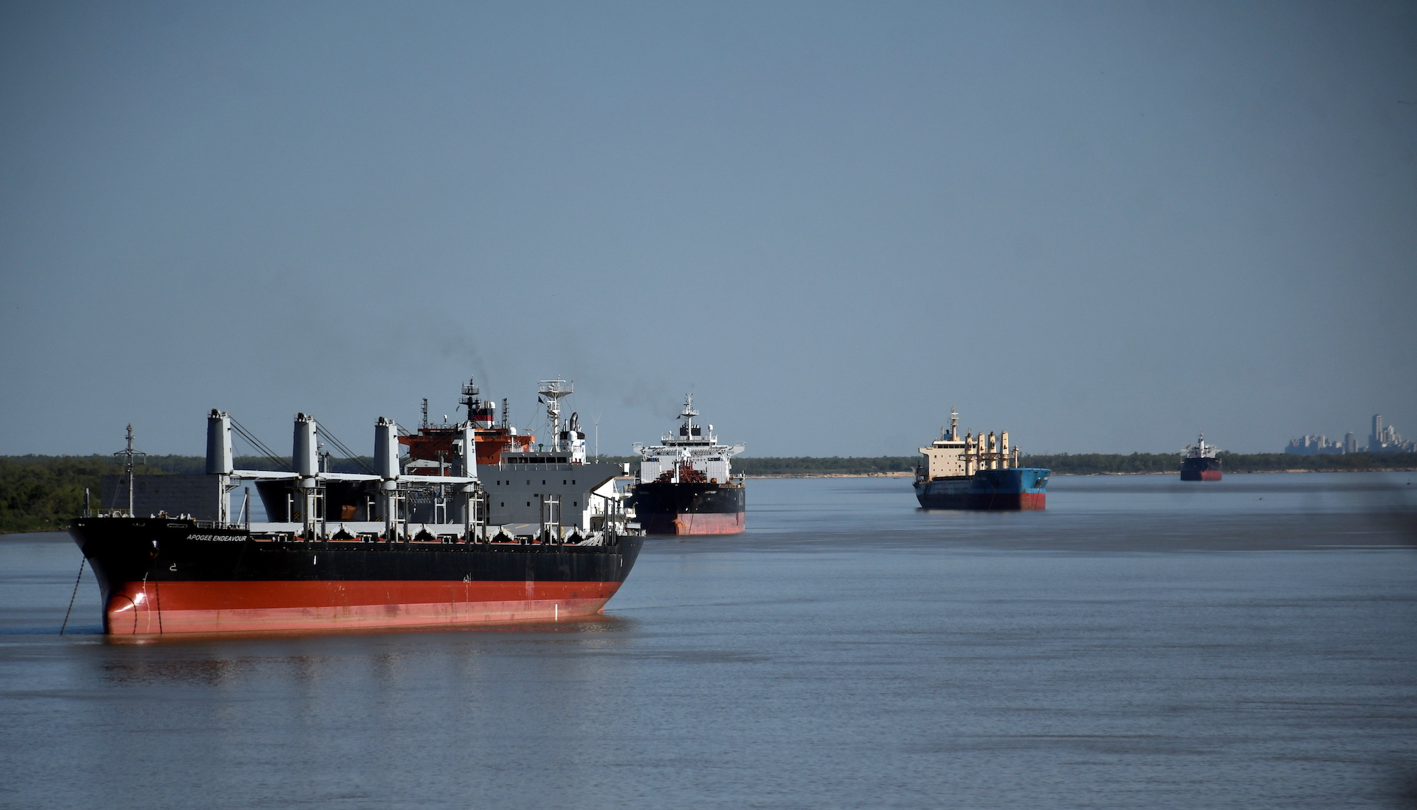 Transport ships on the river