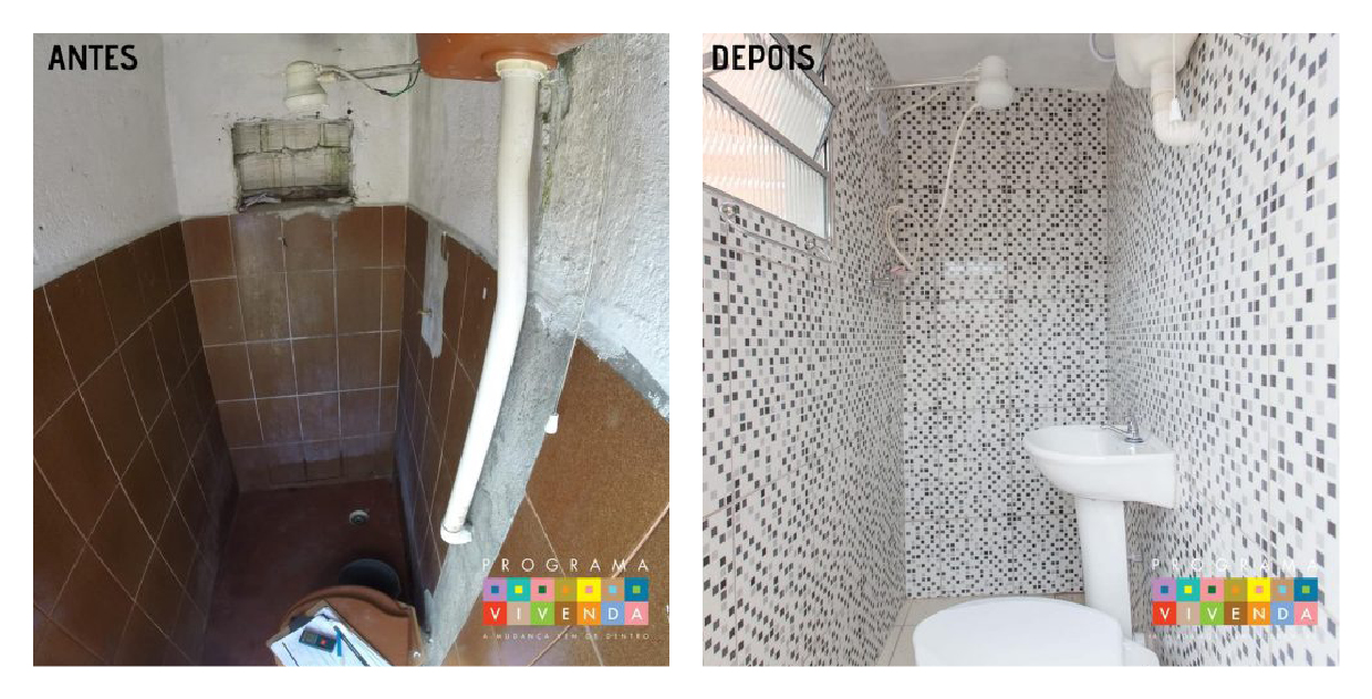 Before and after the help of Vivenda. 