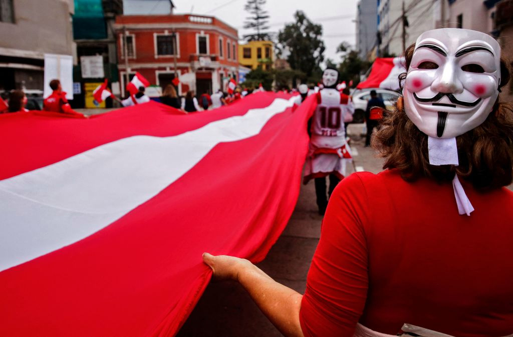 Protst march in Peru against Pedro Castillo's government