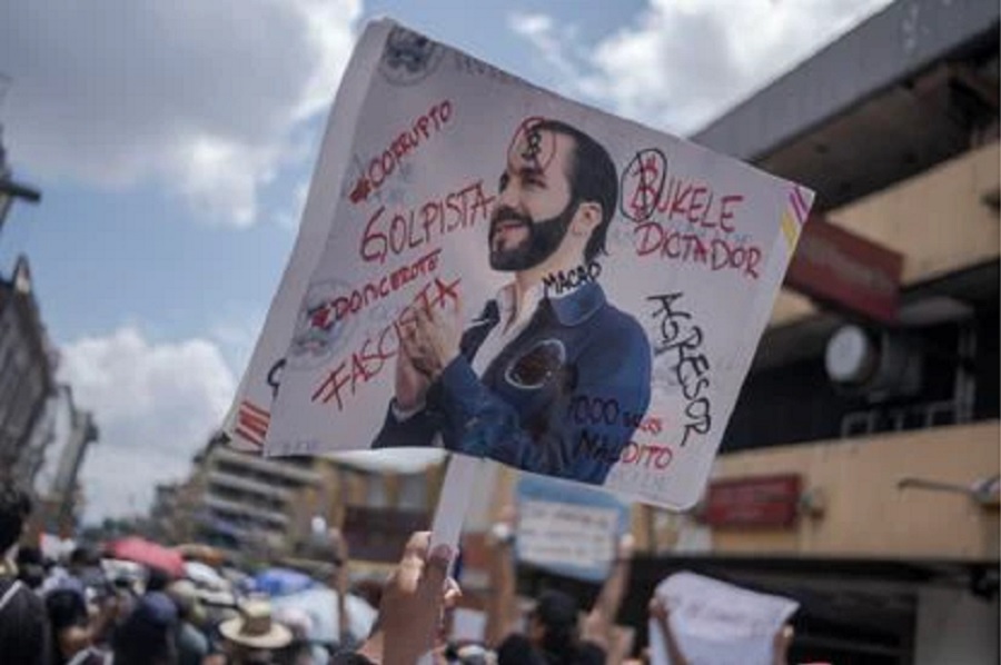 El Salvador’s Bukele faces first mass protest; accuses international community of funding opposition