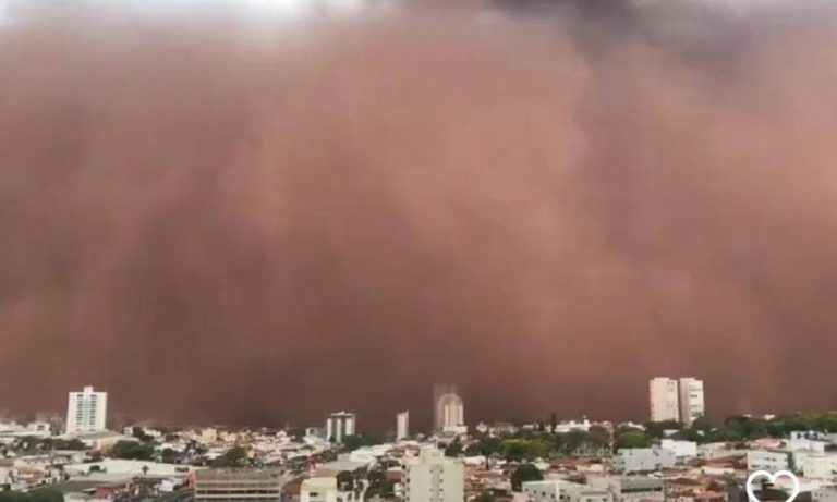 Huge dust clouds hit cities in Brazil’s São Paulo interior on Sunday afternoon