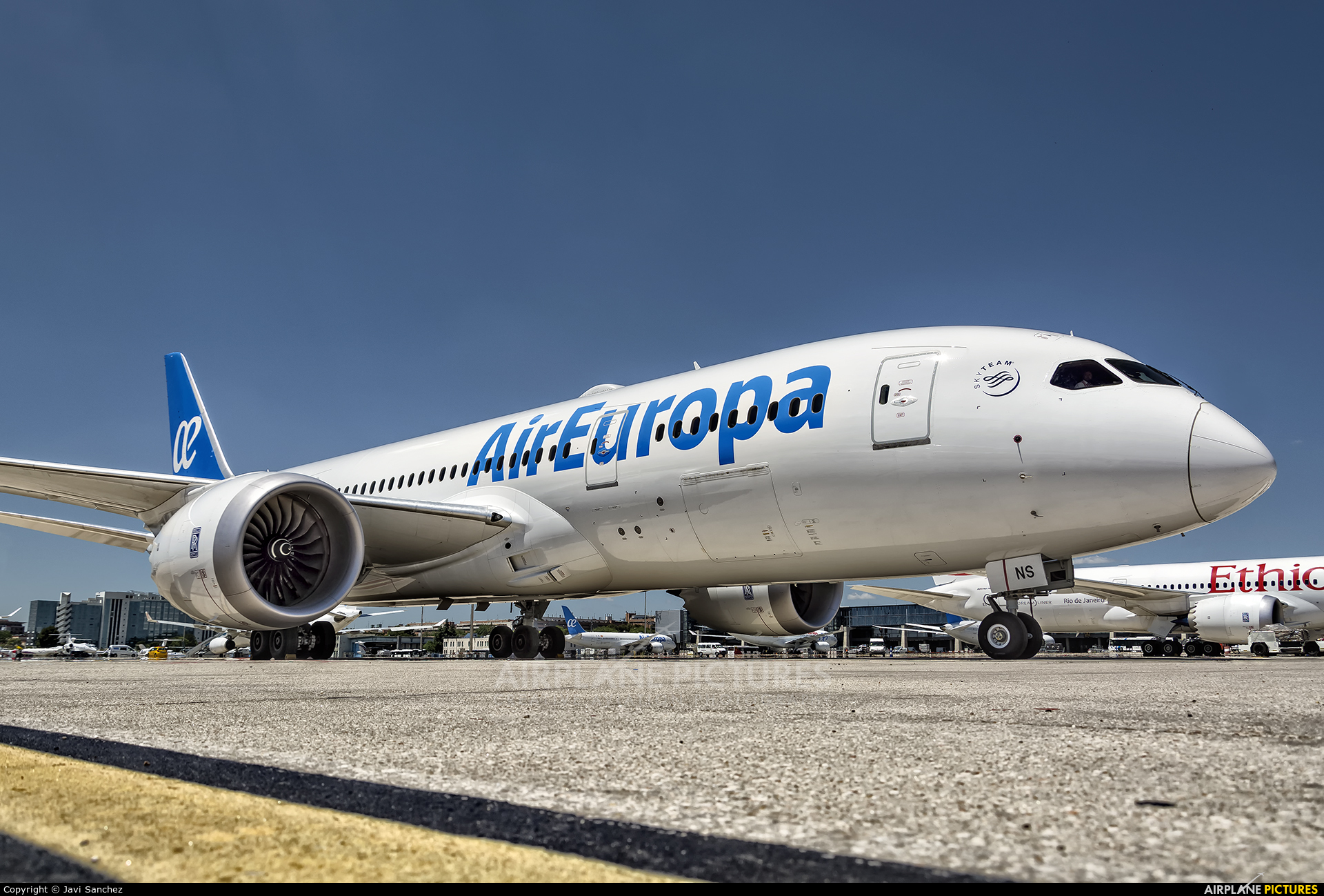 Air Europa pilots on strike. (Photo Internet reproduction)