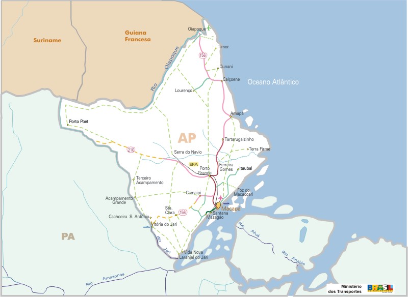Map of Amapá state in the north of Brazil. (Photo internet reproduction)