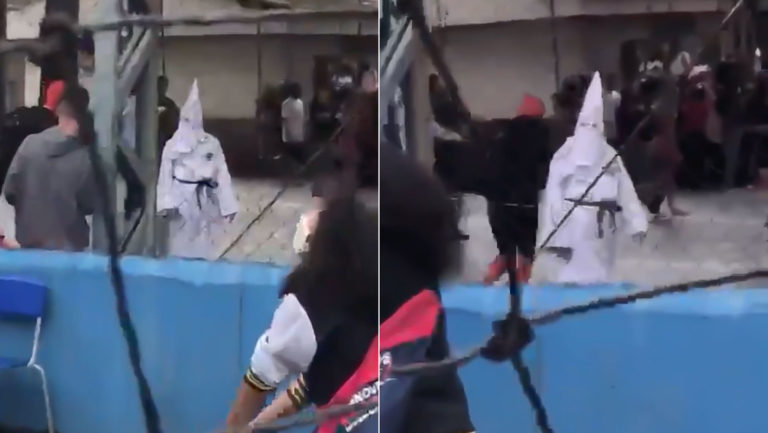Teacher in Brazil’s São Paulo walks around school in Ku Klux Klan costume