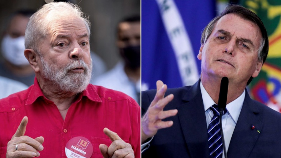 Former Brazilian President Luiz Inácio Lula da Silva (left) and current Brazilian President Jair Bolsonaro.