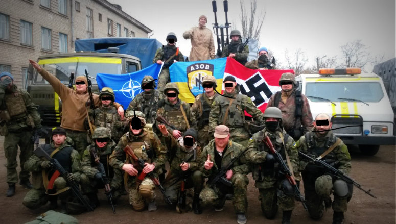 Ukrainian Azov Neo-Nazi Special Forces. (Photo internet reproduction)