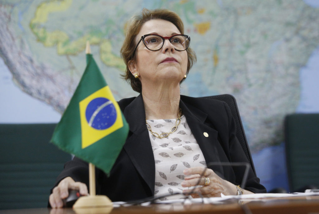 Brazilian Minister of Agriculture, Livestock, and Supply, Tereza Cristina.