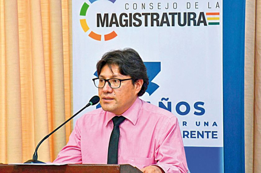 The president of the Bolivian Magistrates Council, Marvin Molina.