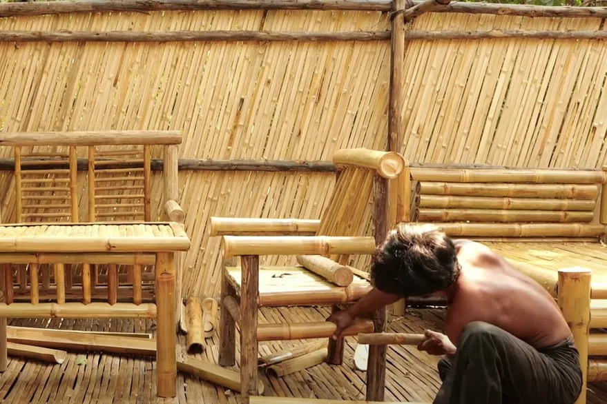 The furniture was not bought later but was also made by their own hands.
