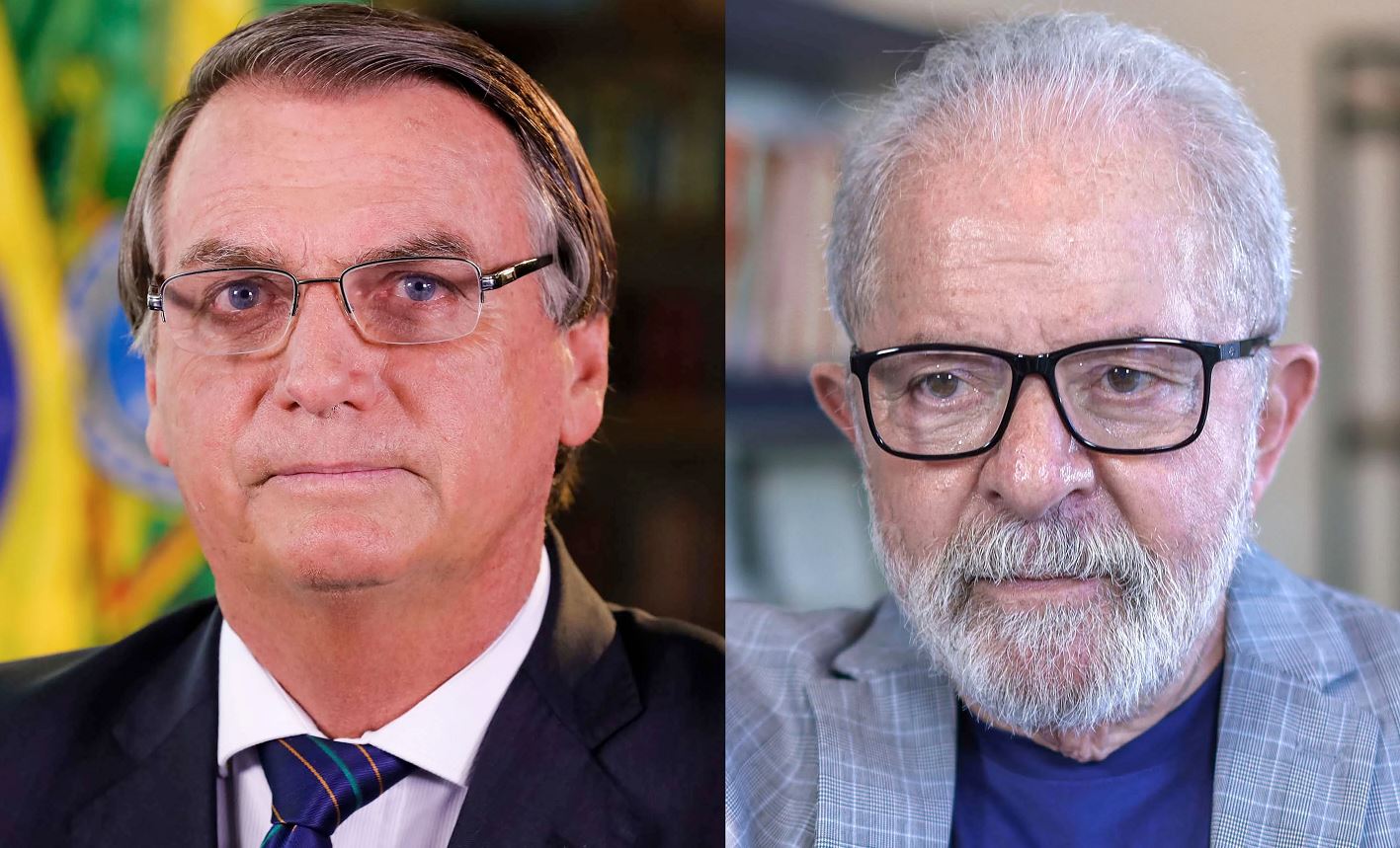 Brazilian president Jair Bolsonaro (left) and former Brazilian president, convicted for corruption, Luiz Inacio Lula da Silva (right).