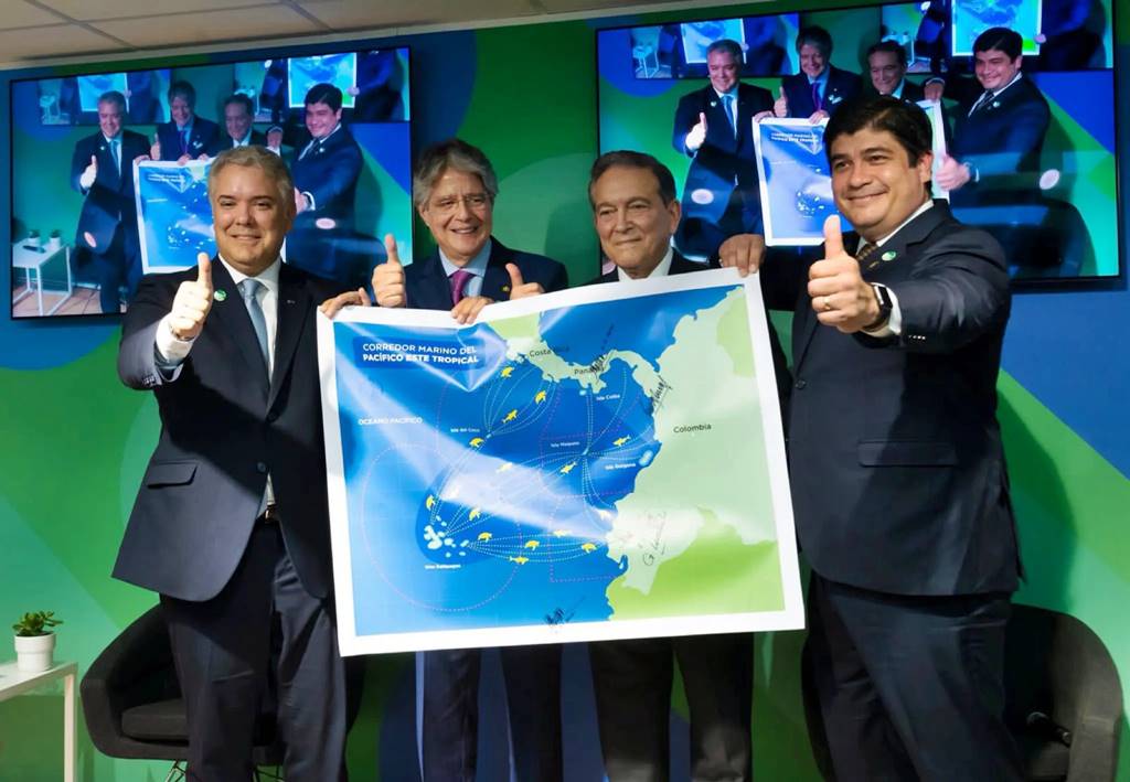 The president also recalled that they had joined Ecuador, Panama, and Costa Rica to constitute the "largest marine protected area on the planet," with the reserves of Malpelo and Yurupari, Galapagos, Coiba, and Cocos.