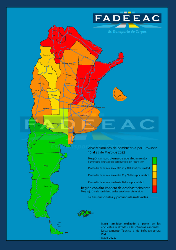 Map of Diesel Supply in Argentina.