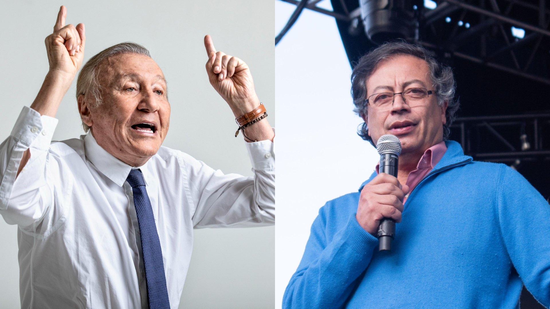 Rodolfo Hernandez (left) and Gustavo Petro (right).