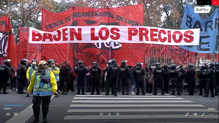 Anti-inflation protest kicks off outside Buenos Aires’s Sheraton