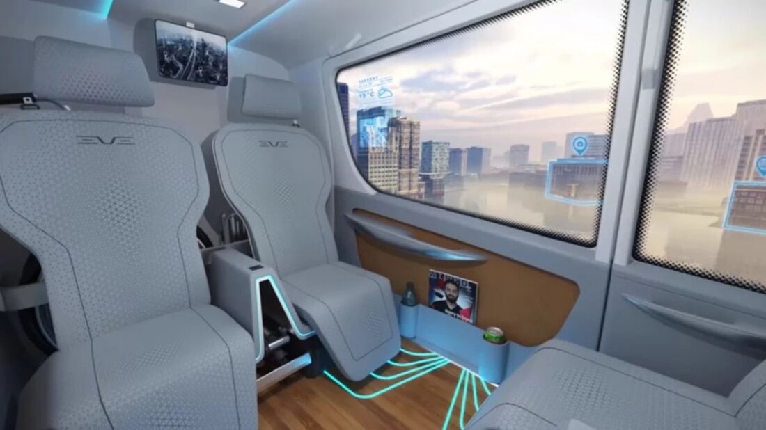 Eve flying car cabin. (Photo internet reproduction)