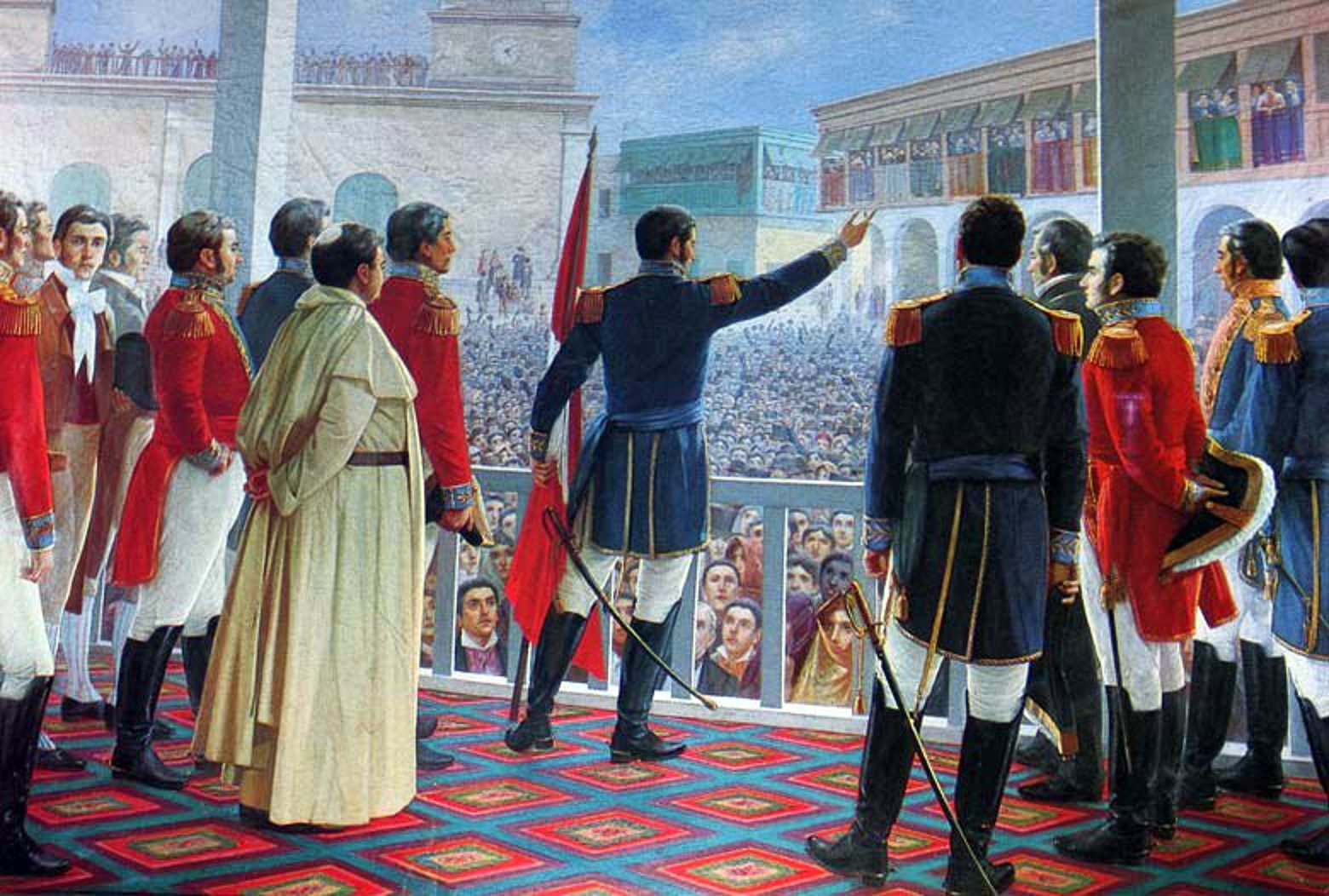 The proclamation was made by the general of the Argentinean Army, José de San Martín.