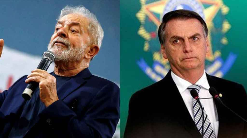 Lula da Silva (left) and Jair Bolsonaro (right).