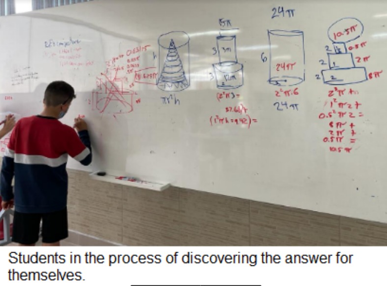 "Tell me, and I forget. Ask me and I discover." Literally, a different approach to teaching math, not by directing or showing but by asking questions that lead to discovery.
