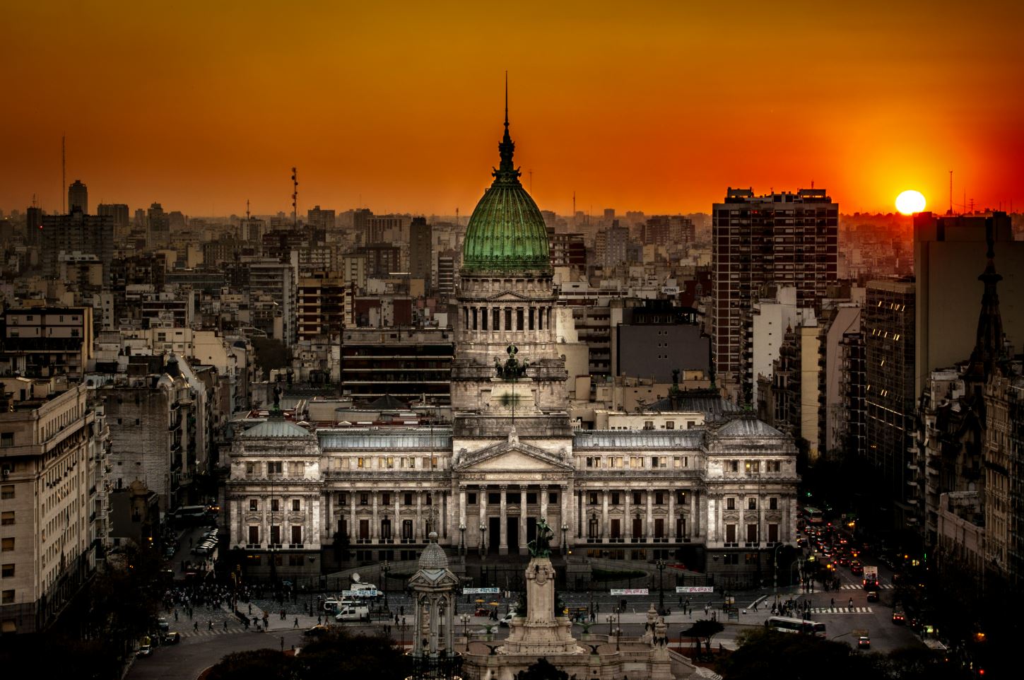 The Argentine National Congress in Buenos Aires seats the Chamber of Deputies and the Senate.