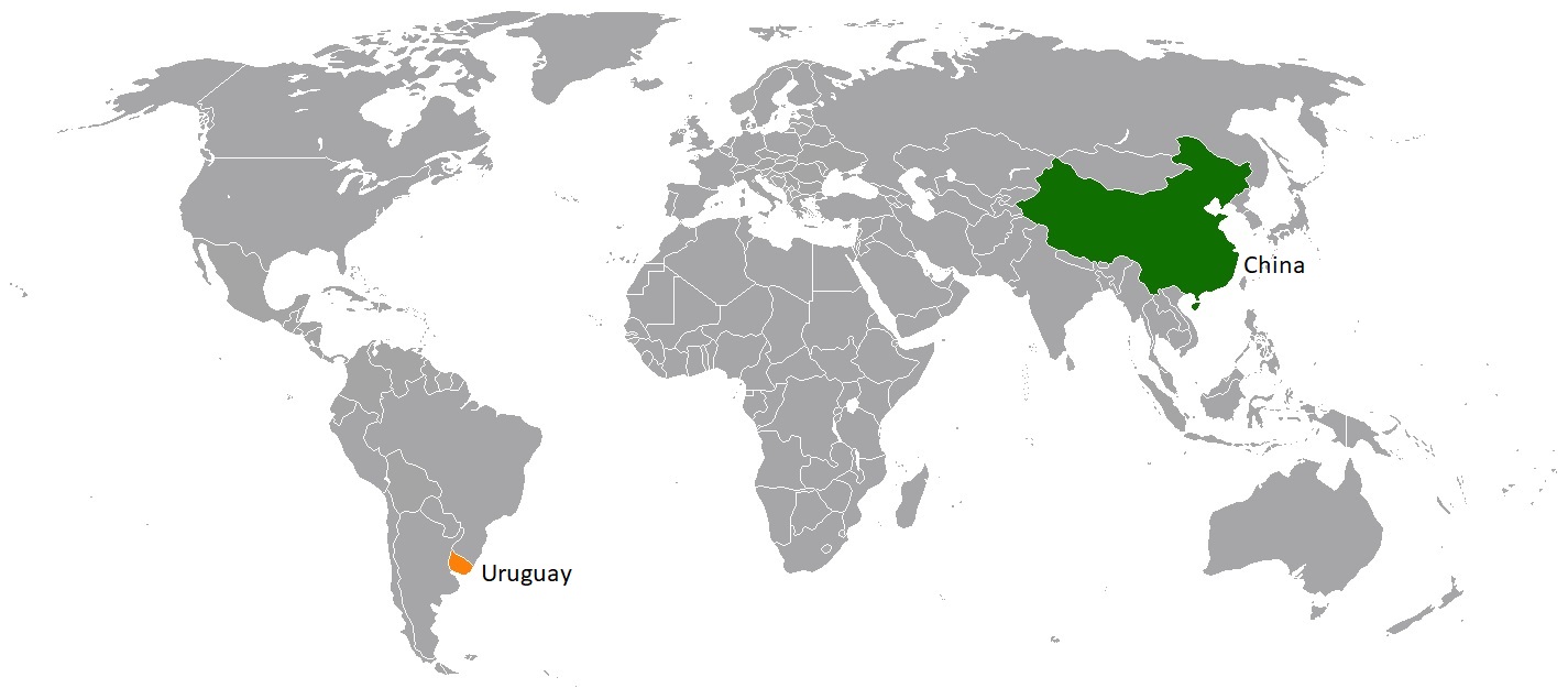 The two countries are on the other side of the world, one being the second-largest economy in the world and the other one of the smallest countries in South America.